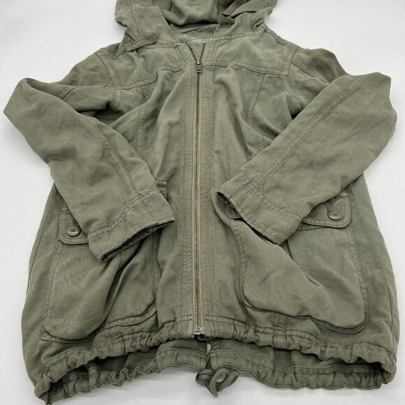 American Eagle Outfitters Cargo Utility Jacket Army Olive Green Zip Front S - Picture 1 of 7